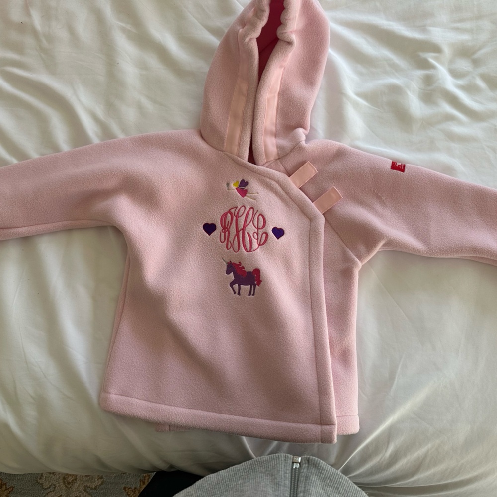 Pink Kids Hooded Jacket monogrammed RLH